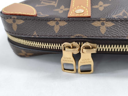 (10307_0060) LOUIS VUITTON Soft Trunk Messenger MM Shoulder Bag Monogram M44754 Brown Canvas with Gold Hardware BA2199 Second Bag