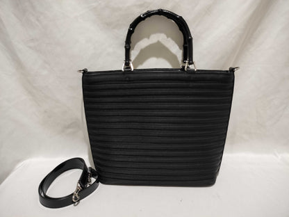 GUCCI Bamboo 2-way Shoulder Bag in Black