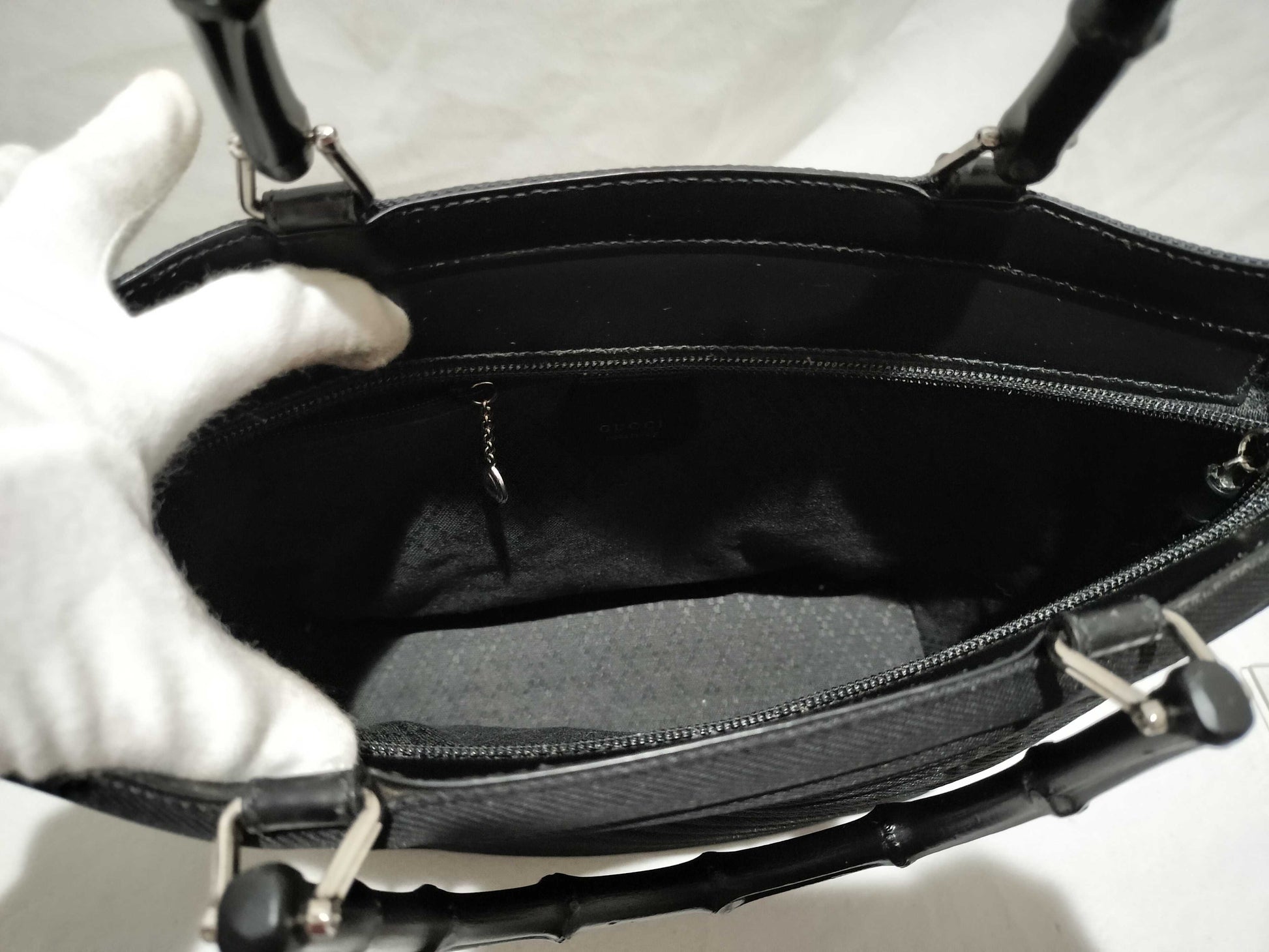 GUCCI Bamboo 2-way Shoulder Bag in Black