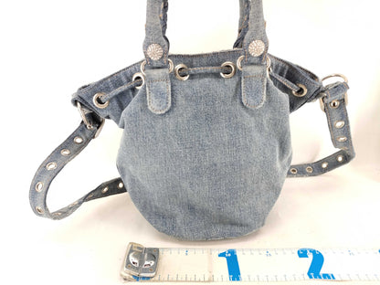 BALENCIAGA Goal XS Denim 2-Way Handbag