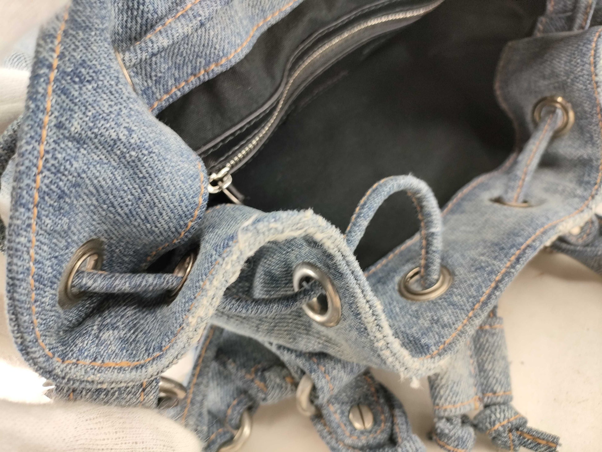 BALENCIAGA Goal XS Denim 2-Way Handbag