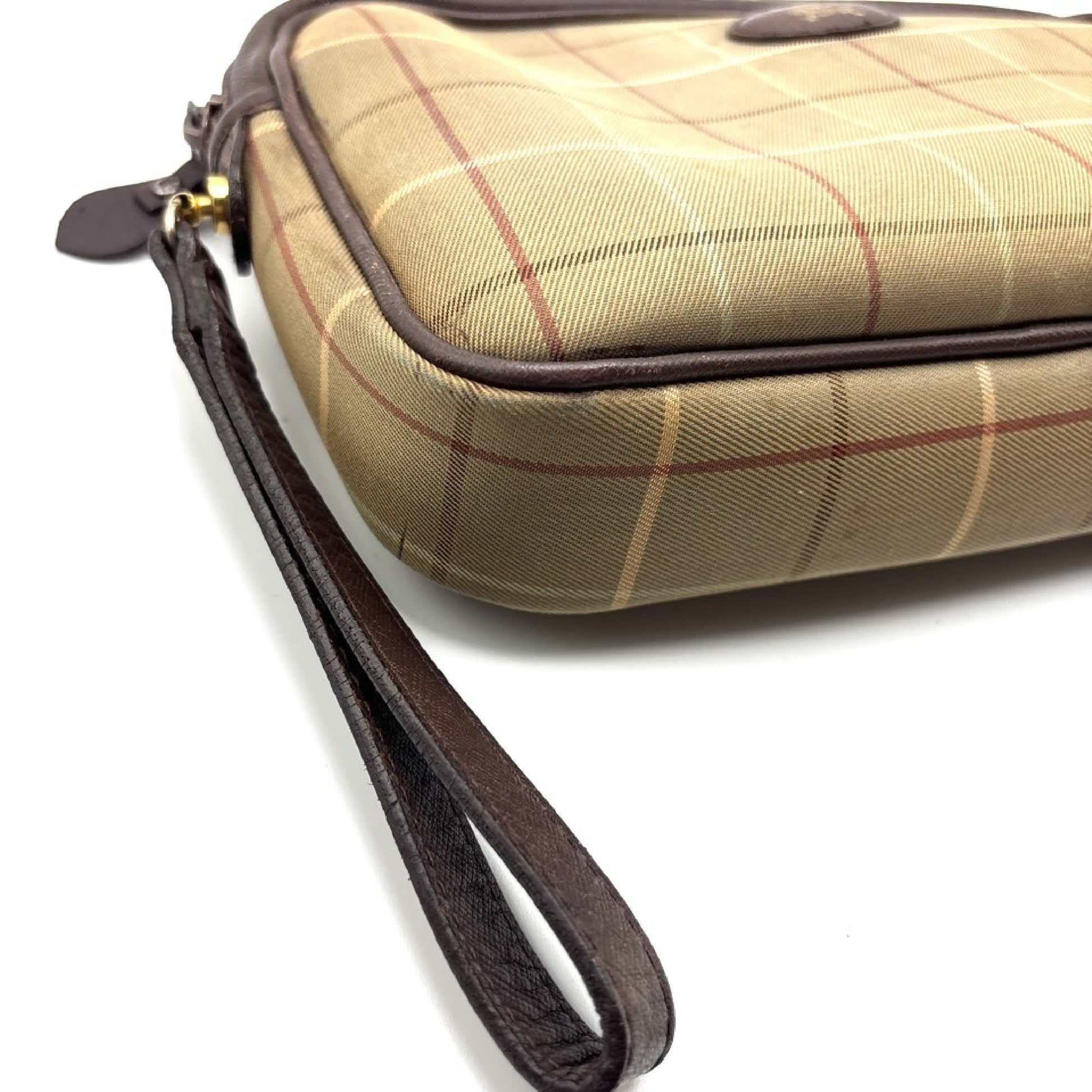 (10310_0350) BURBERRY Check Leather Second Bag