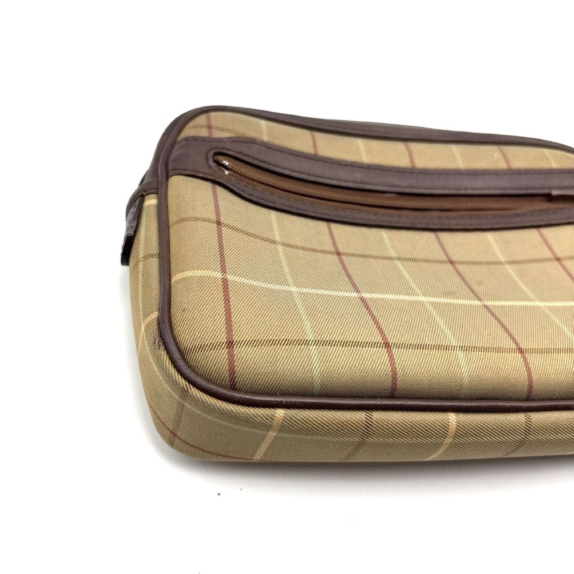 (10310_0350) BURBERRY Check Leather Second Bag