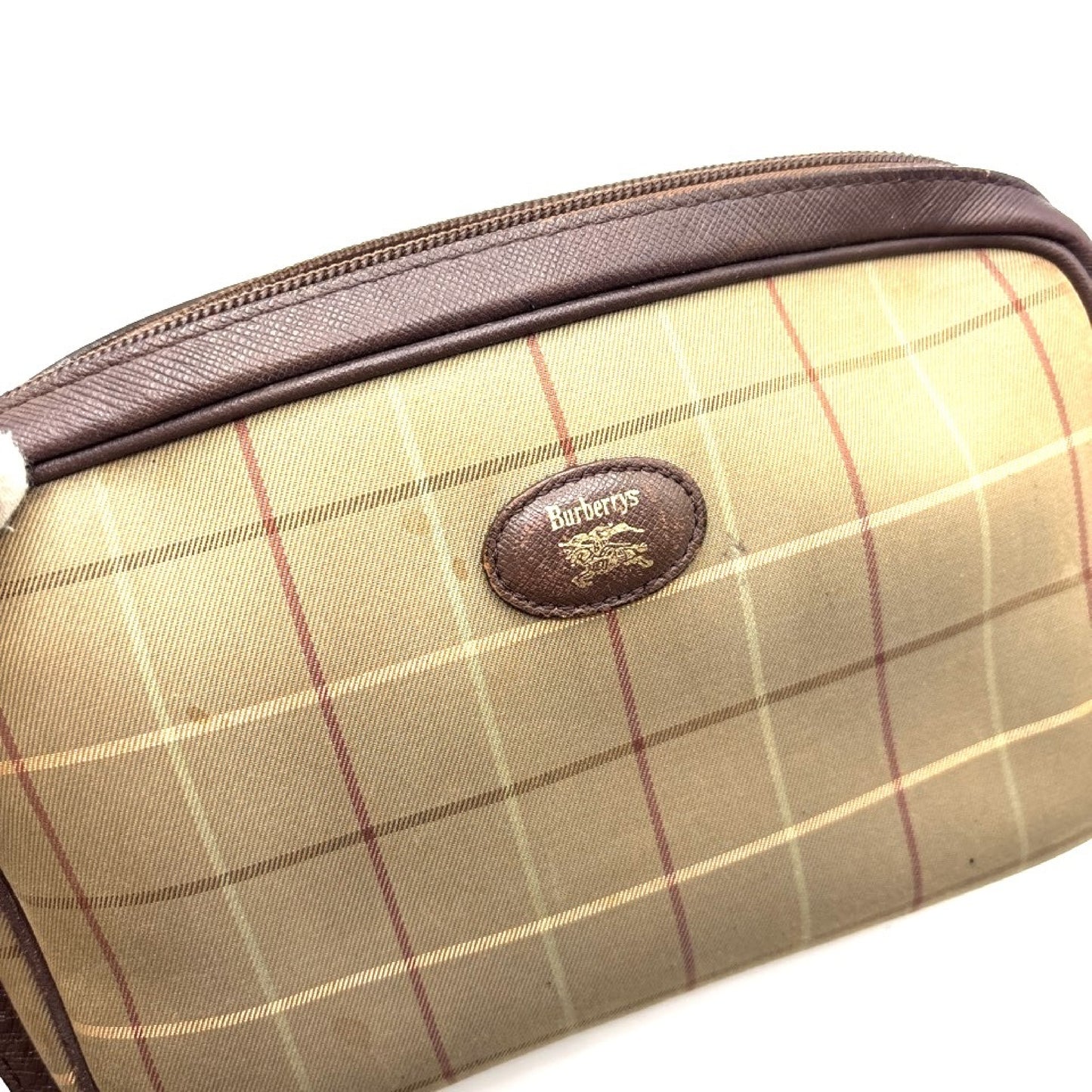 (10310_0350) BURBERRY Check Leather Second Bag