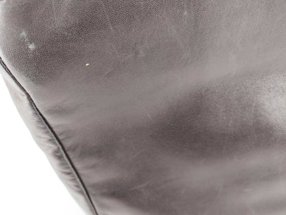 PRADA Prada Handbag with Triangle Logo, All Leather, Black, with Warranty Card