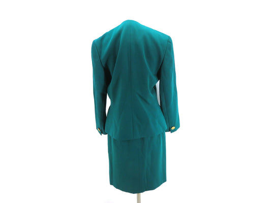 CELINE Skirt Suit Set with Gold Buttons, Size 38, Other Apparel