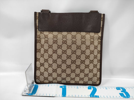 GUCCI GG Canvas Shoulder Bag Brown