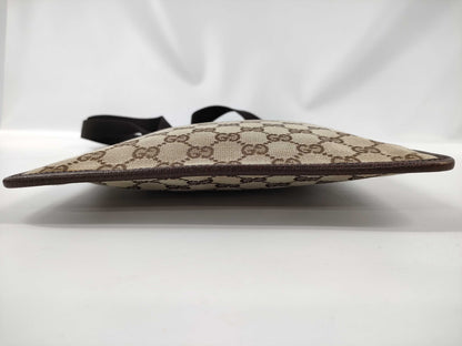 GUCCI GG Canvas Shoulder Bag Brown
