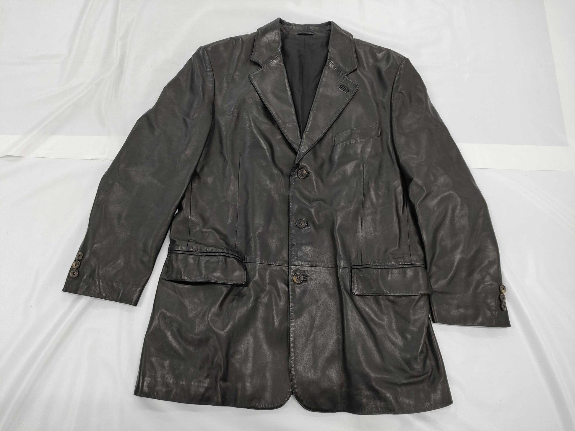Salvatore Ferragamo Men's Leather Jacket, Size 52