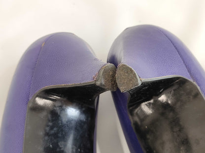 Yves Saint Laurent Leather Pumps, Blue, Size 6