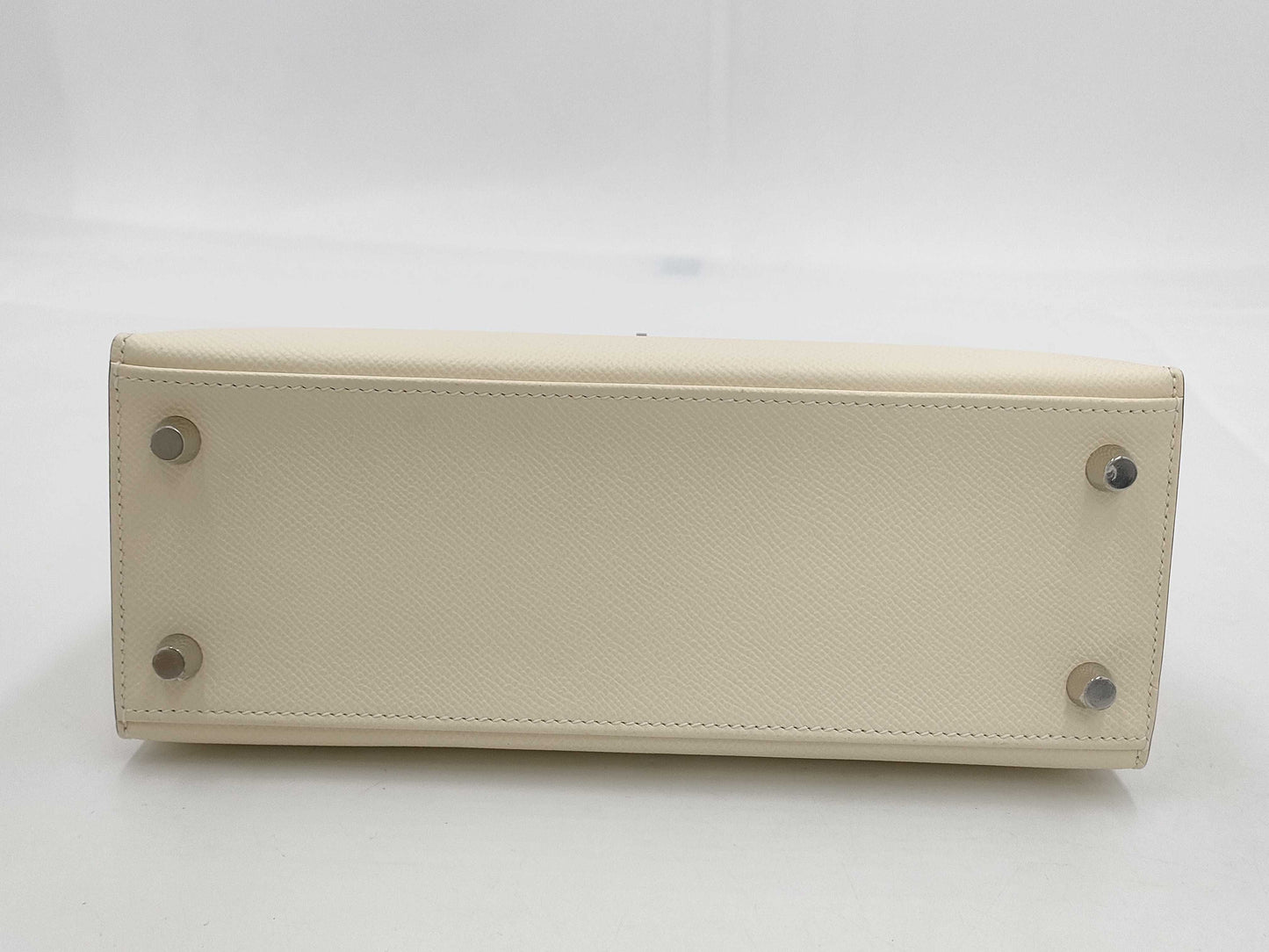 HERMES Kelly 25 Epson Tricolor Nata x Chai x Grimeyer U Stamp Shoulder Bag