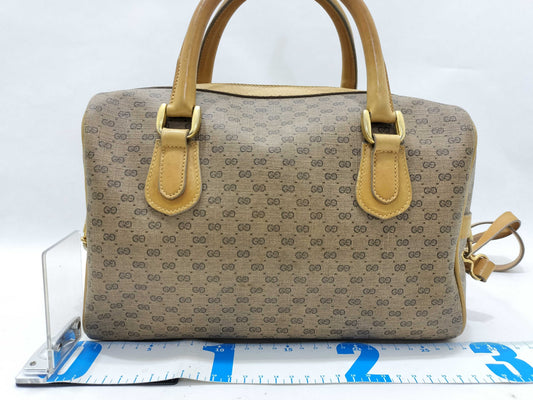 GUCCI Old Gucci Micro GG Handbag 2WAY Beige Handbag