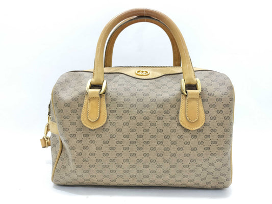 GUCCI Old Gucci Micro GG Handbag 2WAY Beige Handbag