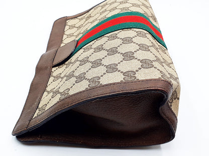 GUCCI 3-piece set: GG Supreme Sherry Line leather tote and leather second tote bag