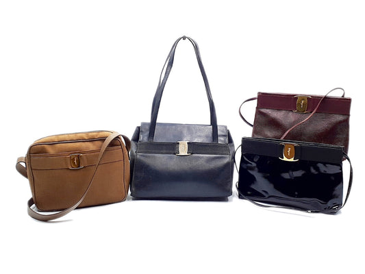 Salvatore Ferragamo Vara Leather Bag 4-Piece Shoulder Bag Set