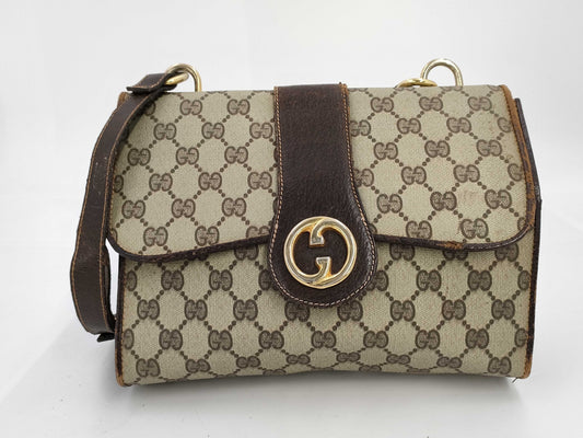 GUCCI GUCCI Shoulder Bag Brown Old Gucci GG Supreme Shoulder Bag