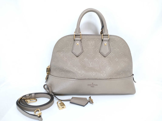 LOUIS VUITTON Monogram Empreinte Alma PM Tourterelle 2-way handbag M44885 RFID