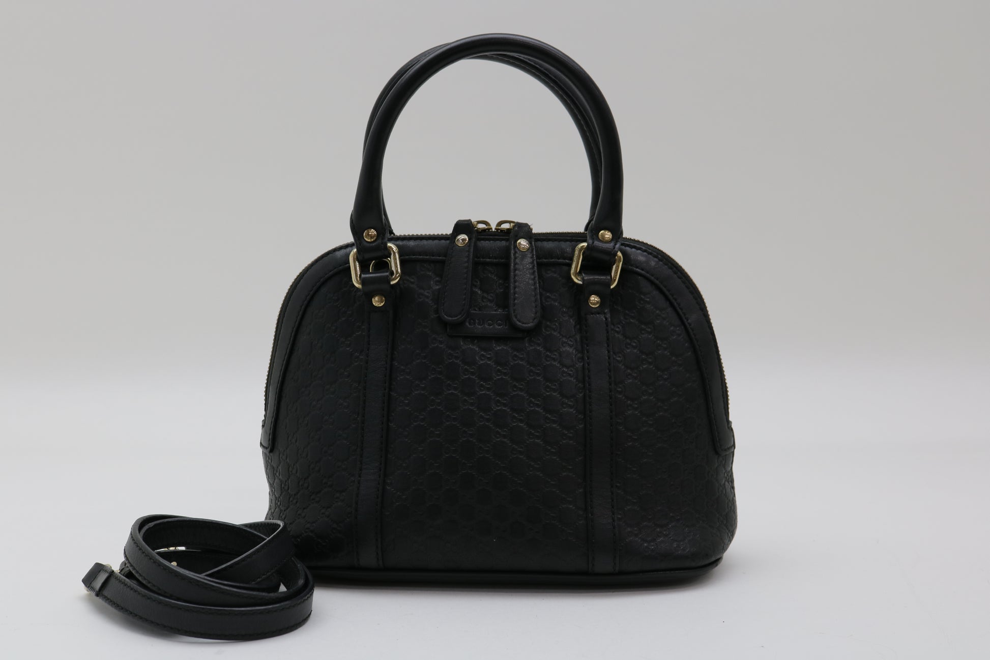 GUCCI Micro Shima Leather 2-Way Handbag
