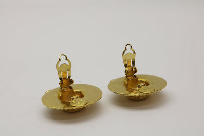 CHANEL straw hat earrings