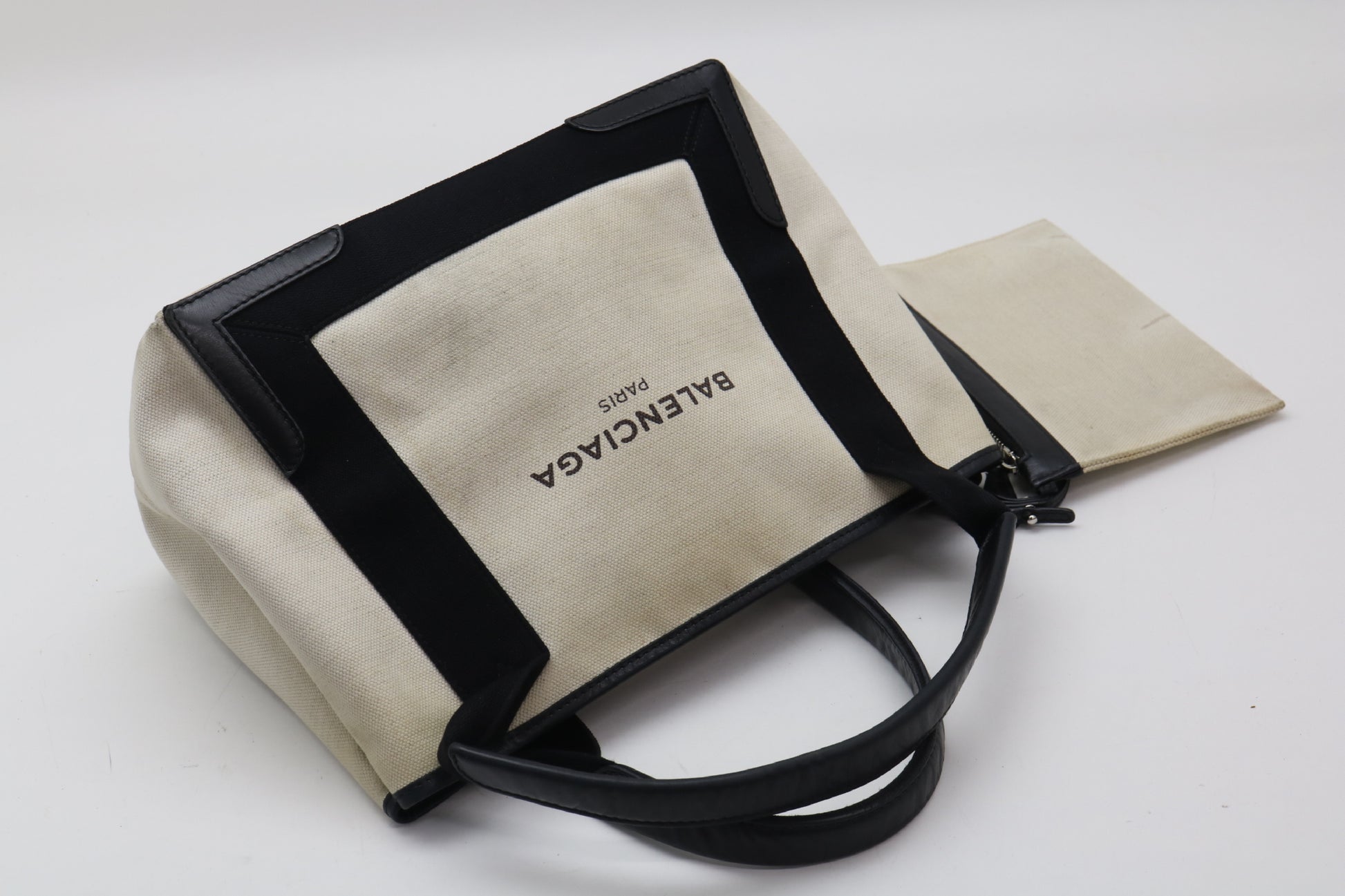 BALENCIAGA canvas x leather tote bag