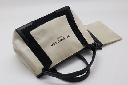 BALENCIAGA canvas x leather tote bag