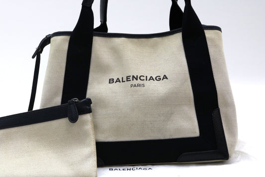BALENCIAGA canvas x leather tote bag