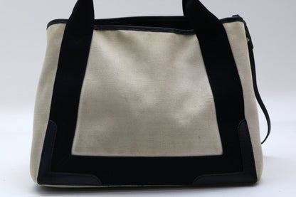 BALENCIAGA canvas x leather tote bag