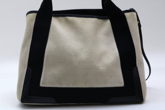 BALENCIAGA canvas x leather tote bag