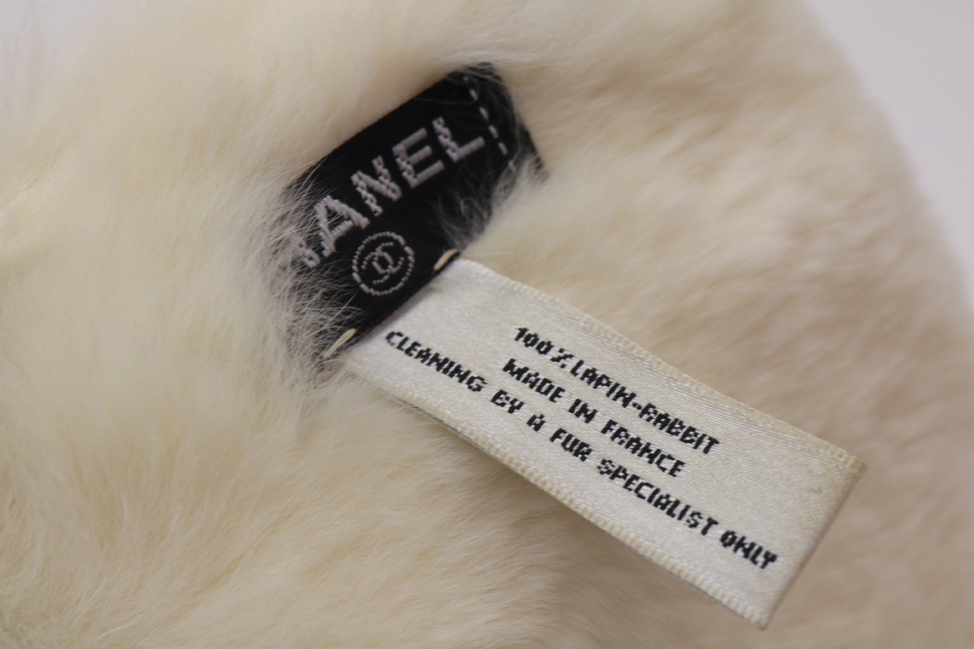 CHANEL Coco Mark Lapin Fur Bracelet/Bangle