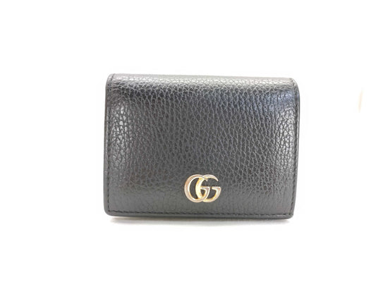 GUCCI GG Marmont Wallet 456126 2149 Leather Black Wallet