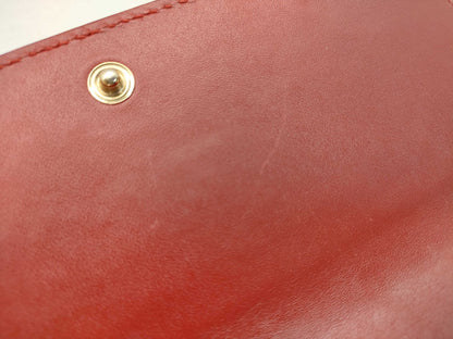 GUCCI 388679 Long Wallet, Shima Leather, Red