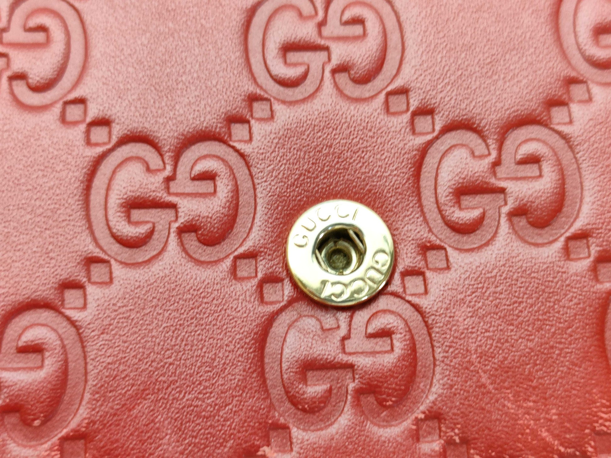 GUCCI 388679 Long Wallet, Shima Leather, Red