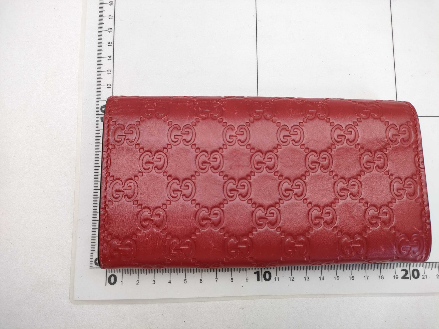 GUCCI 388679 Long Wallet, Shima Leather, Red