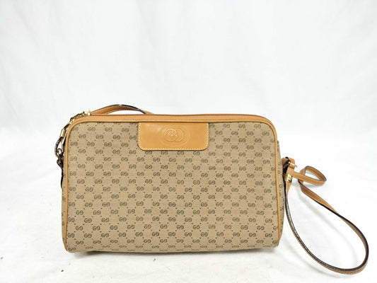 GUCCI GG Guccima Shoulder Bag Micro GG Canvas Beige Shoulder Bag