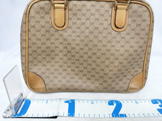 GUCCI GG Gucci 104 000 Handbag Micro GG PVC Leather Beige Handbag