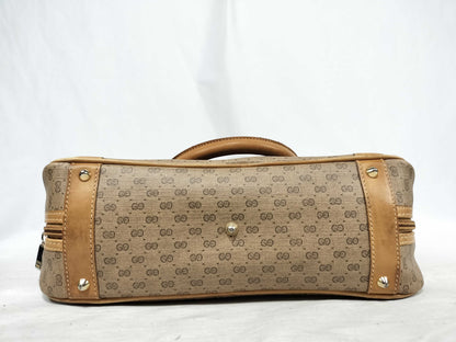 GUCCI GG Gucci 104 000 Handbag Micro GG PVC Leather Beige Handbag