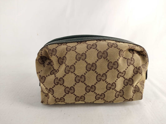 GUCCI 29595 Pouch Brown x Beige GG Canvas Pouch