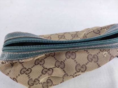 GUCCI 29595 Pouch Brown x Beige GG Canvas Pouch