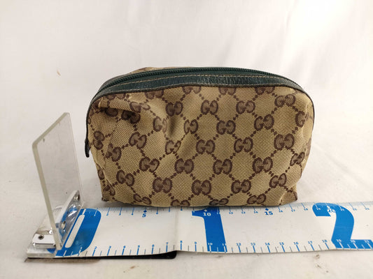GUCCI 29595 Pouch Brown x Beige GG Canvas Pouch