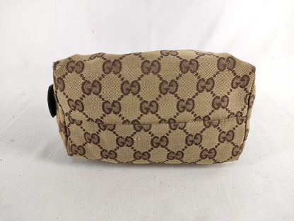 GUCCI 29595 Pouch Brown x Beige GG Canvas Pouch