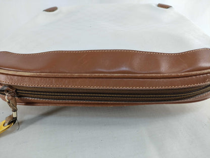 GUCCI 001/104 Shoulder Bag Micro GG PVC and Leather White and Brown Shoulder Bag