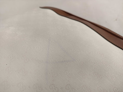 GUCCI 001/104 Shoulder Bag Micro GG PVC and Leather White and Brown Shoulder Bag
