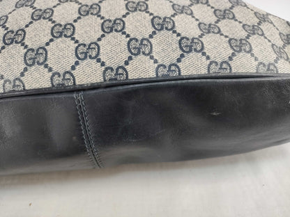 GUCCI Old Gucci 49 Tote Bag Sherry Line GG Supreme Mesh Navy Tote Bag