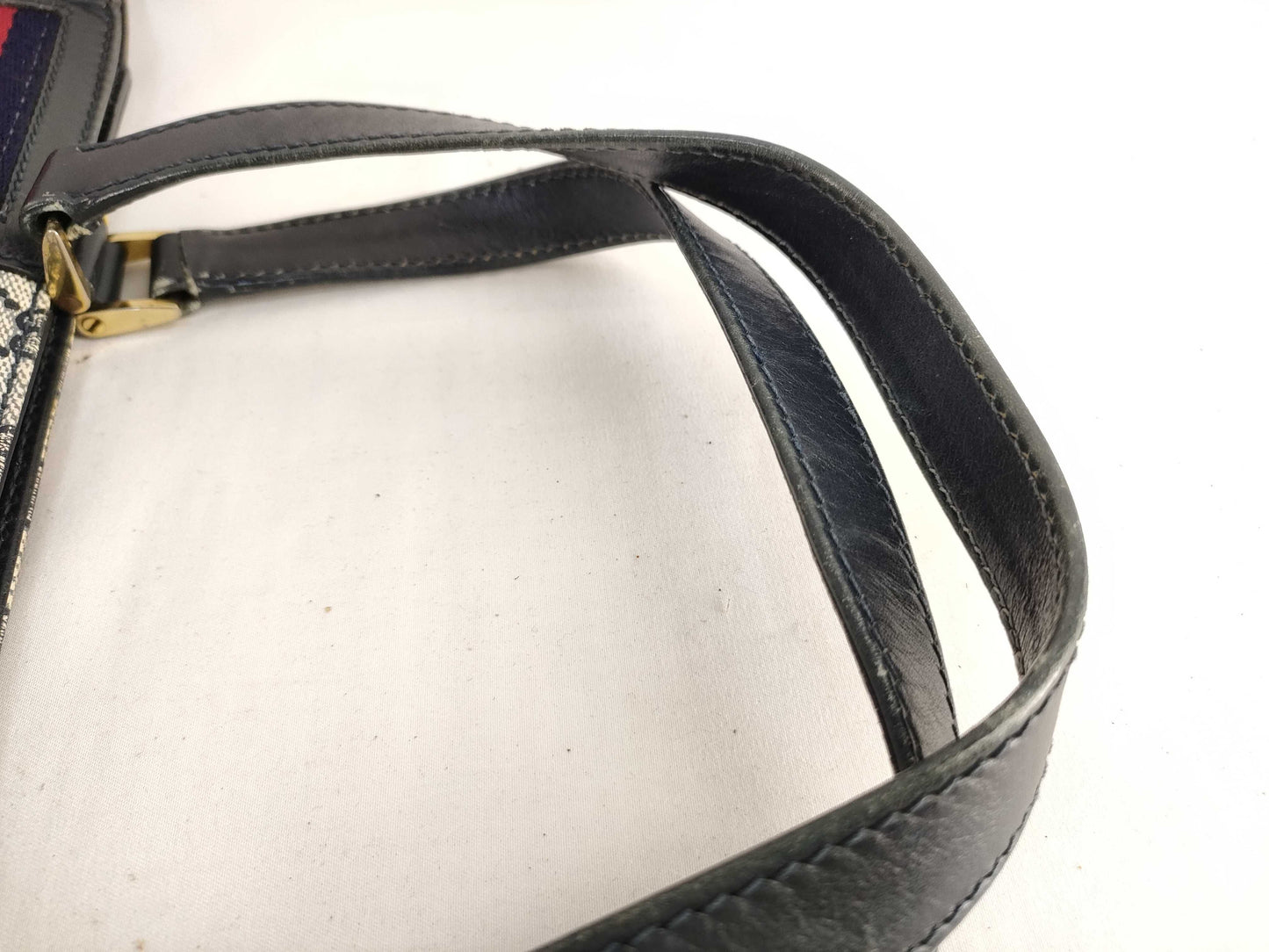 GUCCI Old Gucci 49 Tote Bag Sherry Line GG Supreme Mesh Navy Tote Bag