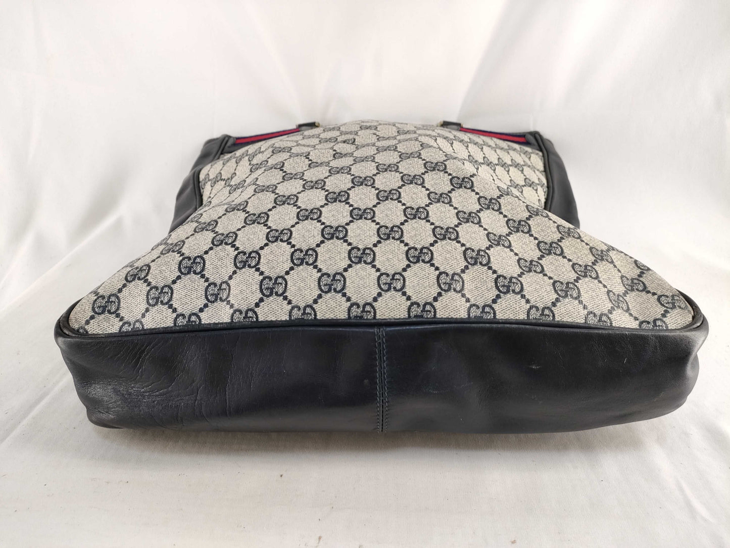 GUCCI Old Gucci 49 Tote Bag Sherry Line GG Supreme Mesh Navy Tote Bag