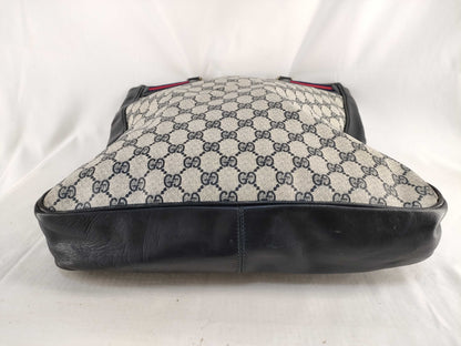 GUCCI Old Gucci 49 Tote Bag Sherry Line GG Supreme Mesh Navy Tote Bag