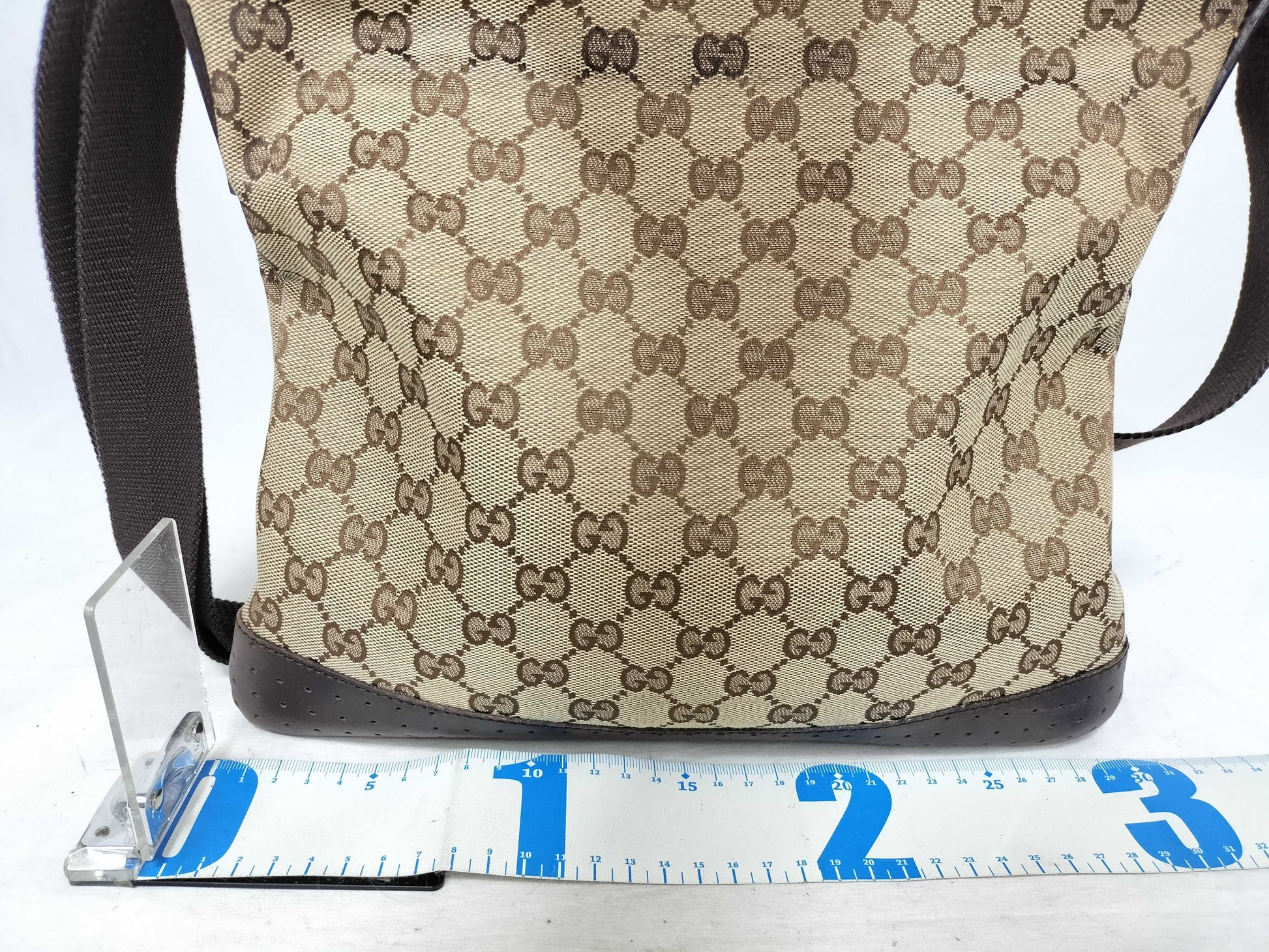 GUCCI GG Canvas Gucci 145857 GG Canvas Shoulder Bag Leather Brown Shoulder Bag