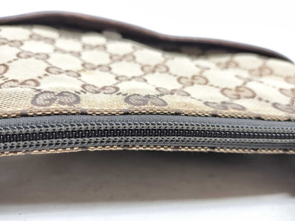 GUCCI GG Canvas Gucci 145857 GG Canvas Shoulder Bag Leather Brown Shoulder Bag