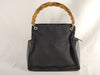 GUCCI Bamboo Gucci 000・1014 Bamboo Handbag Nylon x Patent Leather Black Handbag