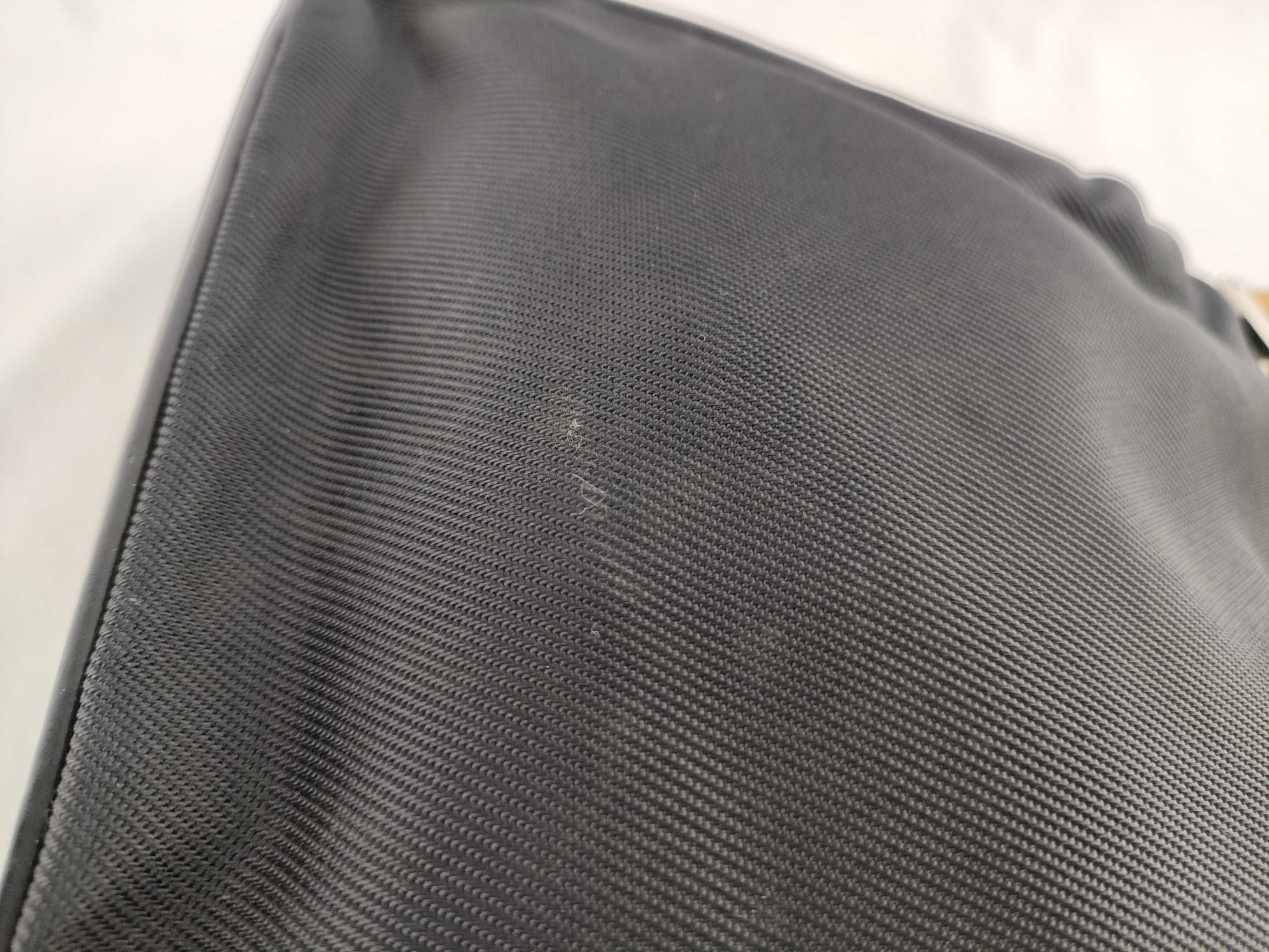 GUCCI Bamboo Gucci 000・1014 Bamboo Handbag Nylon x Patent Leather Black Handbag